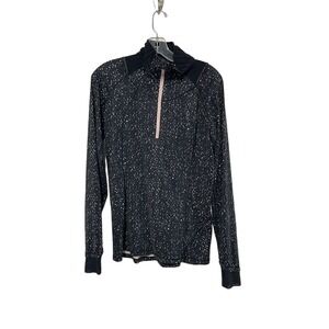 Lululemon Go The Distance 1/2 Zip Butterfly Texture Mink Berry Black